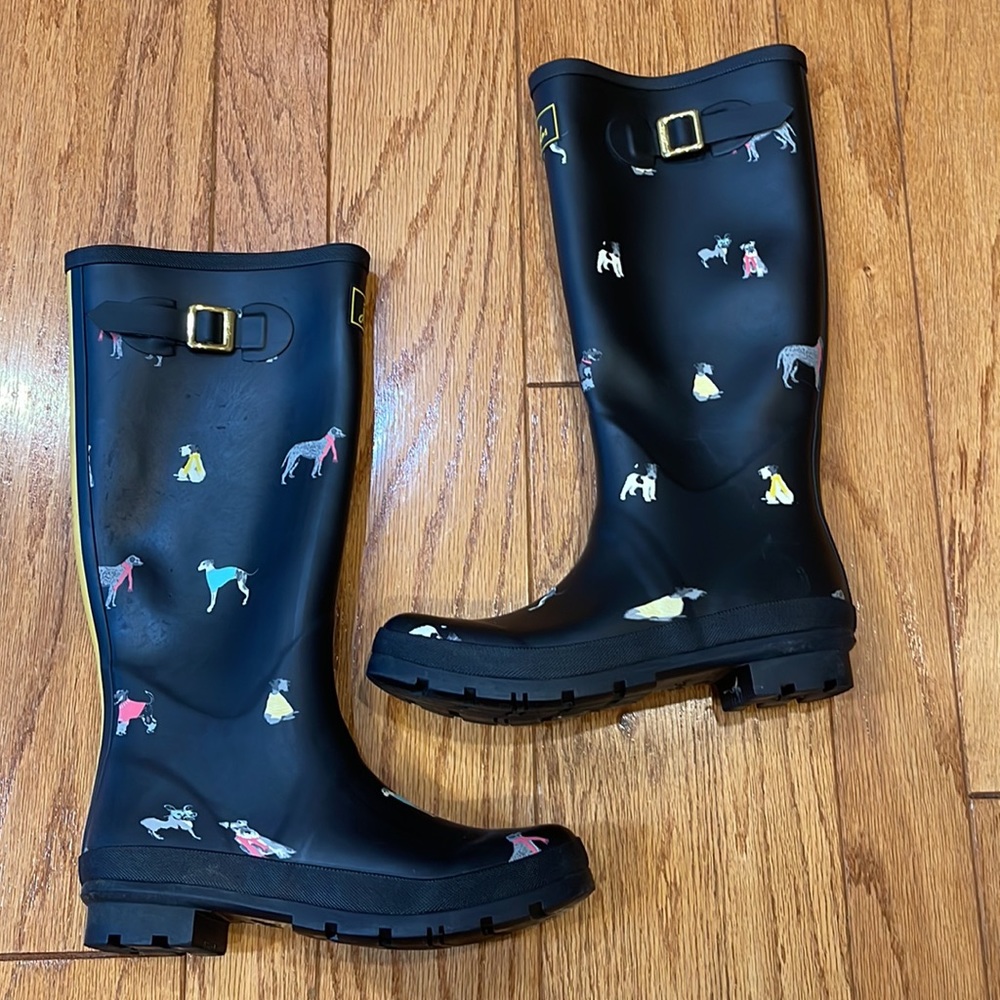 Women's *Dark Navy* Rain Boots with Dog Print - Picture 3 of 12